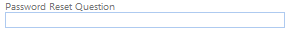 4. Password Reset Question
